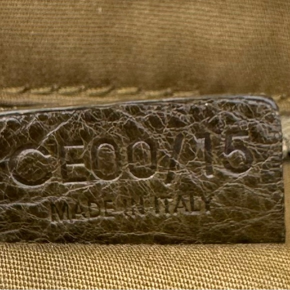 Auth Celine Vintage Olive Green Polished Leather Tote Bag Purse Handbag Preloved - Picture 16 of 16